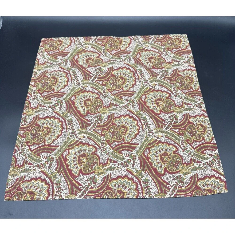 Williams‎ Sonoma PAISLEY Cotton Napkins Made In India 20” Red Green Yellow
